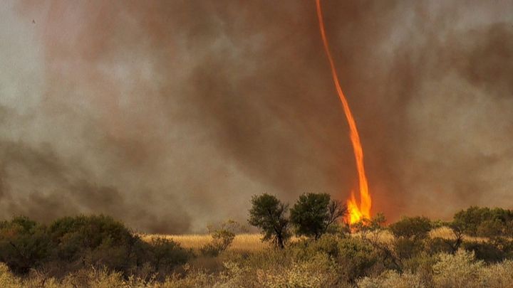 O tornadă de foc s-a declanșat peste California (video)